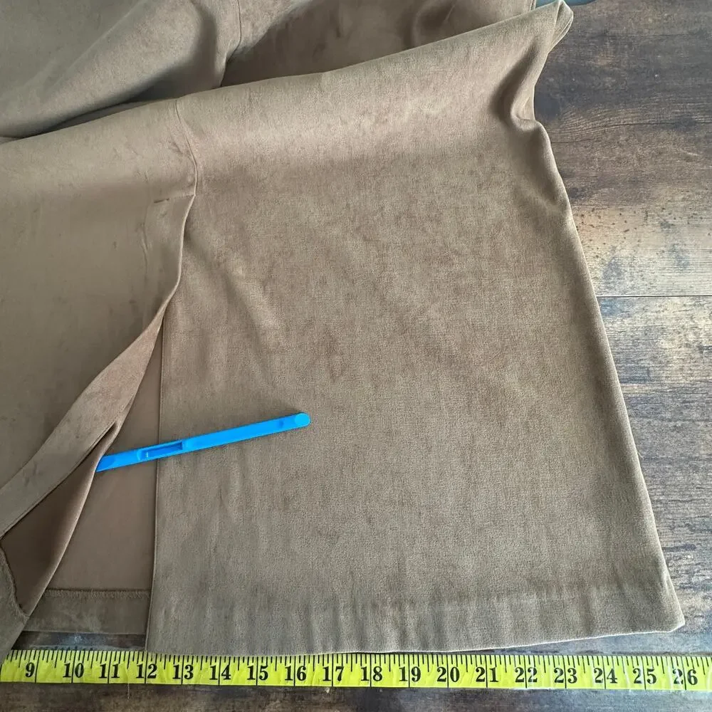 Norton McNaughton Faux Suede Maxi Skirt 14 Petite Tan Brown Western Festival EUC - Picture 5 of 8